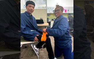 Students during stop the bleed training.